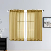 Patin Gold Sheer Curtains Valances