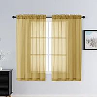 Patin Gold Sheer Curtains Valances