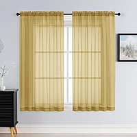 Patin Gold Sheer Curtains Valances