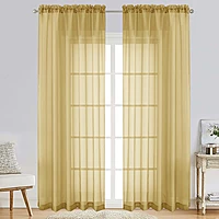 Patin Gold Sheer Curtains Valances
