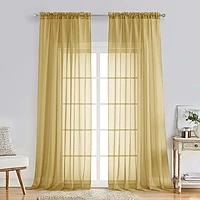 Patin Gold Sheer Curtains Valances