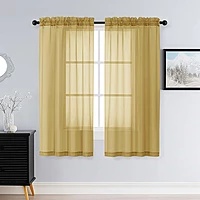 Patin Gold Sheer Curtains Valances