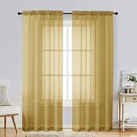 Patin Gold Sheer Curtains Valances