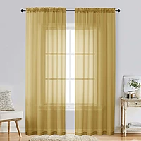 Patin Gold Sheer Curtains Valances