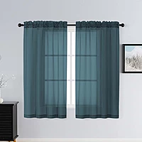 Patin Dusty Blue Sheer Curtains Valances