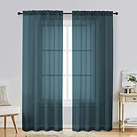 Patin Dusty Blue Sheer Curtains Valances