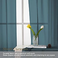Patin Dusty Blue Sheer Curtains Valances