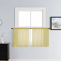 Patin Yellow Sheer Curtains Valances