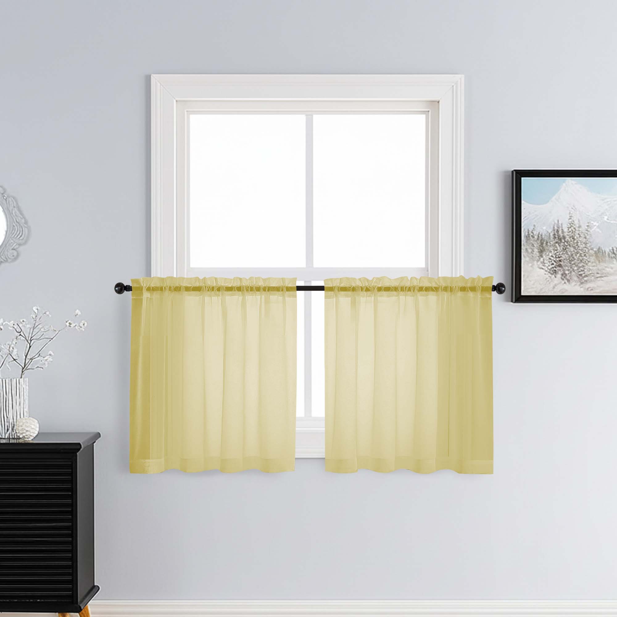 Patin Yellow Sheer Curtains Valances