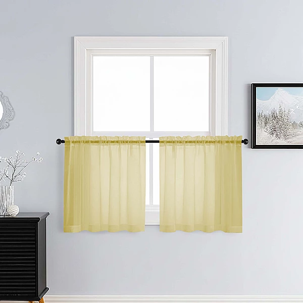 Patin Yellow Sheer Curtains Valances