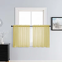 Patin Yellow Sheer Curtains Valances