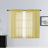 Patin Yellow Sheer Curtains Valances
