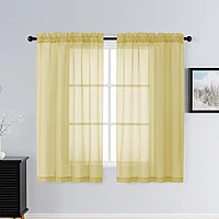 Patin Yellow Sheer Curtains Valances
