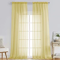 Patin Yellow Sheer Curtains Valances