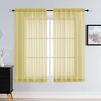 Patin Yellow Sheer Curtains Valances