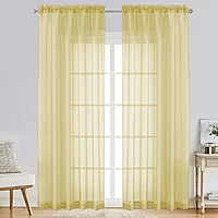 Patin Yellow Sheer Curtains Valances