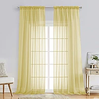 Patin Yellow Sheer Curtains Valances