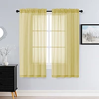Patin Yellow Sheer Curtains Valances