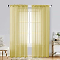 Patin Yellow Sheer Curtains Valances