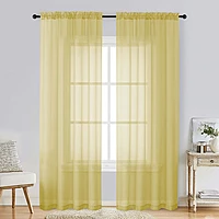 Patin Yellow Sheer Curtains Valances
