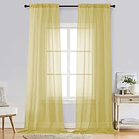 Patin Yellow Sheer Curtains Valances