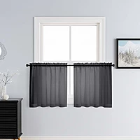 Patin Black Sheer Curtains Valances