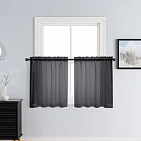 Patin Black Sheer Curtains Valances