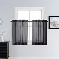Patin Black Sheer Curtains Valances