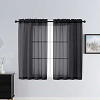 Patin Black Sheer Curtains Valances