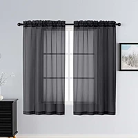 Patin Black Sheer Curtains Valances