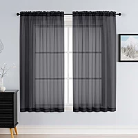 Patin Black Sheer Curtains Valances