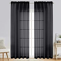 Patin Black Sheer Curtains Valances