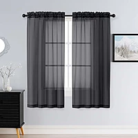 Patin Black Sheer Curtains Valances
