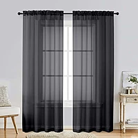 Patin Black Sheer Curtains Valances