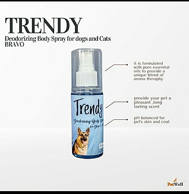 Trendy Pet Deodorant  for Dogs & Cats  Bravo - (Light Blue) -