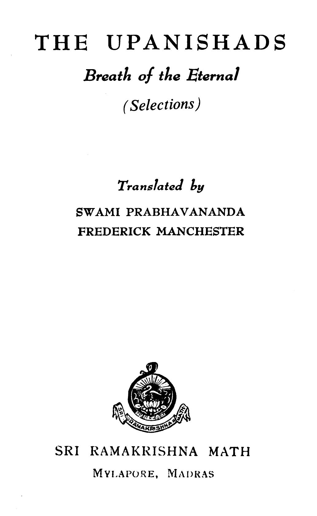 The Upanishads The Upanishads