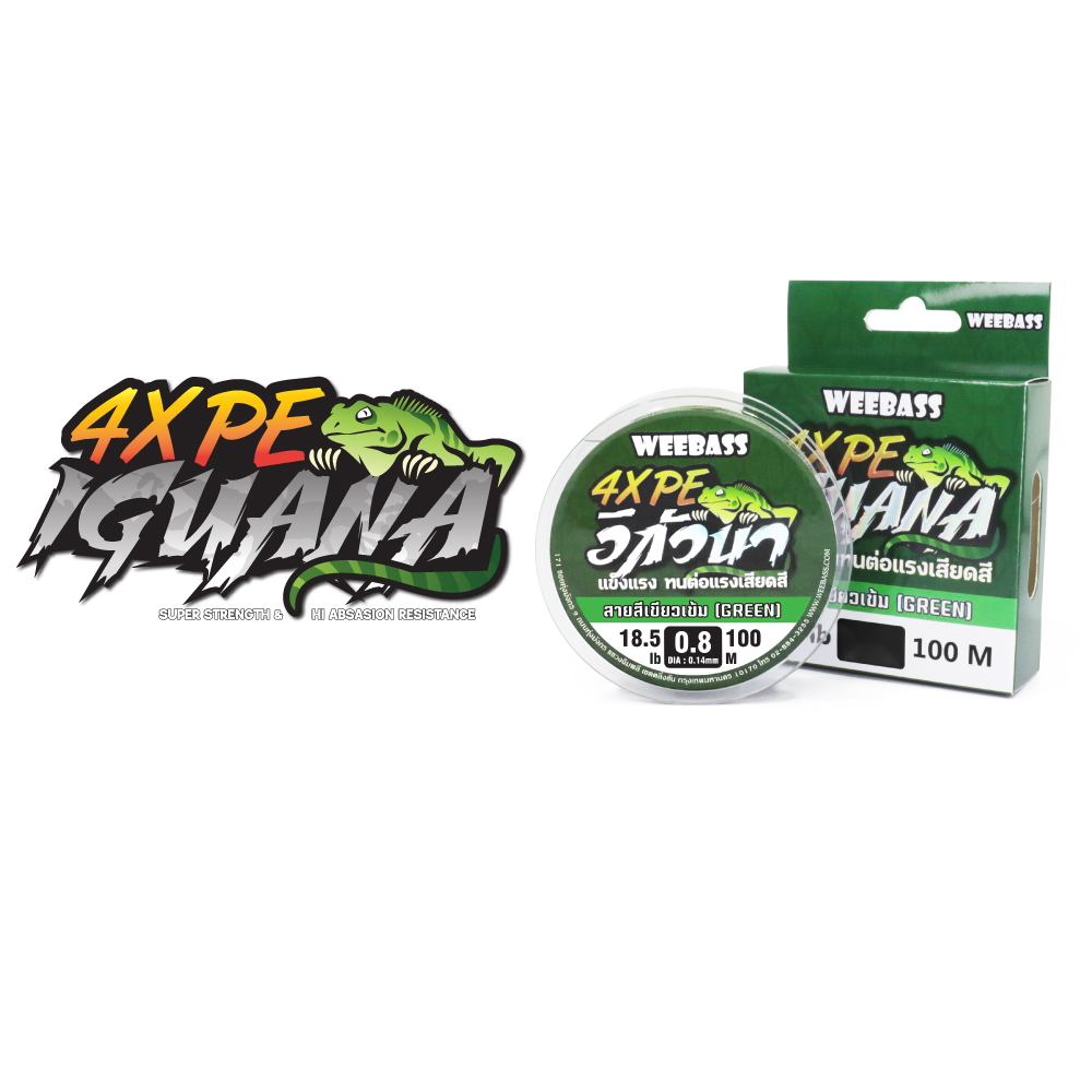 WEEBASS สายเอ็น - รุ่น IGUANA PE x4 100M ,GREEN (1SPL)