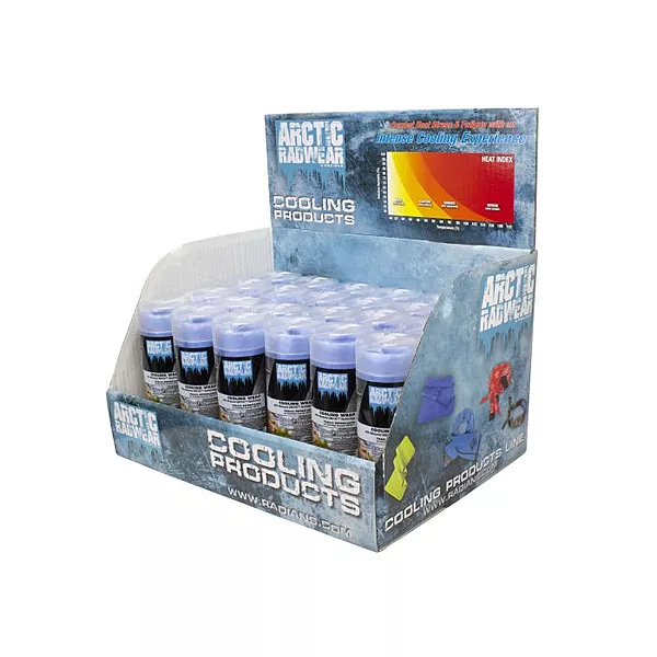 Radians Arctic Radwear® Cooling Wrap Counter Display - 24 Blue