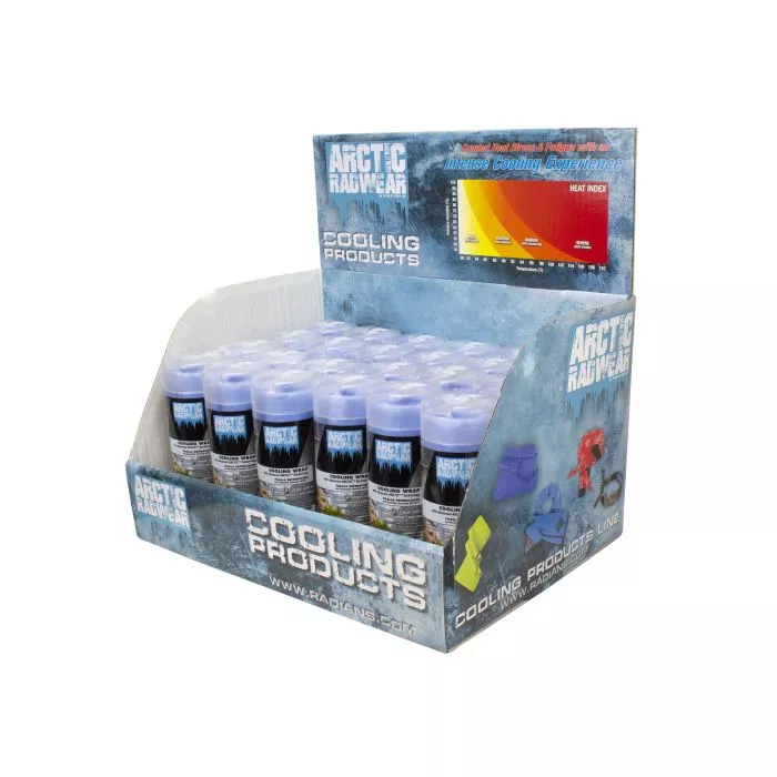 Radians Arctic Radwear® Cooling Wrap Counter Display - 24 Blue