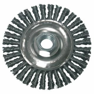 Stringer Bead Wheel Brush, 4 in D x 3/16 in W, 0.02 in, Carbon Steel