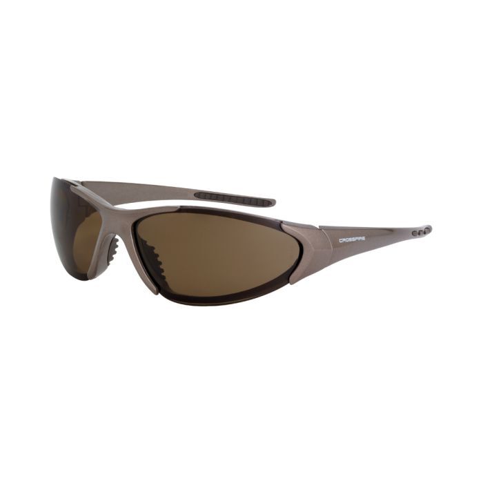Crossfire Core Premium Safety Eyewear - Mocha Brown Frame - Polarized Brown Lens