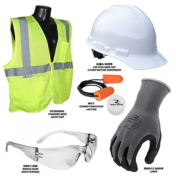 Radians Deluxe Starter Kit - Size L Glove, Green Size L Vest