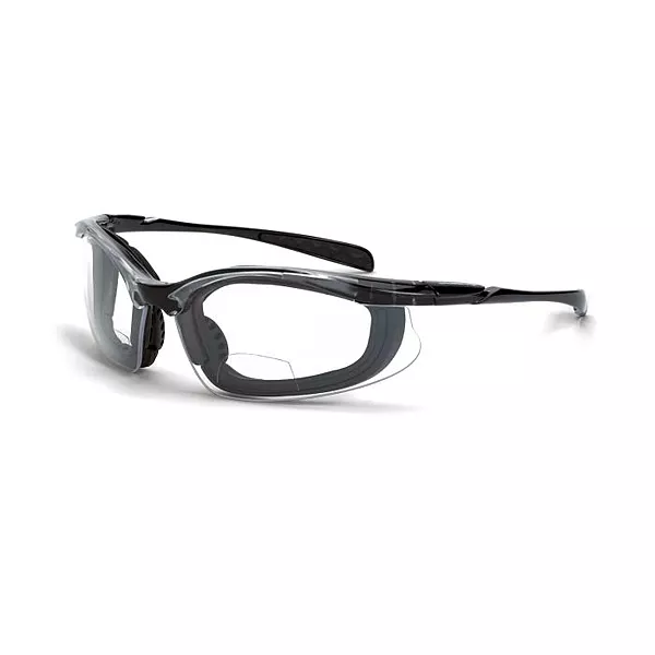 Crossfire Concept Foam Lined Magnifier Safety Eyewear - Crystal Black Frame - Clear Lens - 1.5 Diopter
