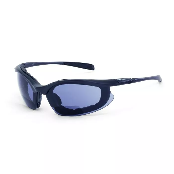 Crossfire Concept Foam Lined Magnifier Safety Eyewear - Matte Black Frame - Smoke Lens - 1.5 Diopter