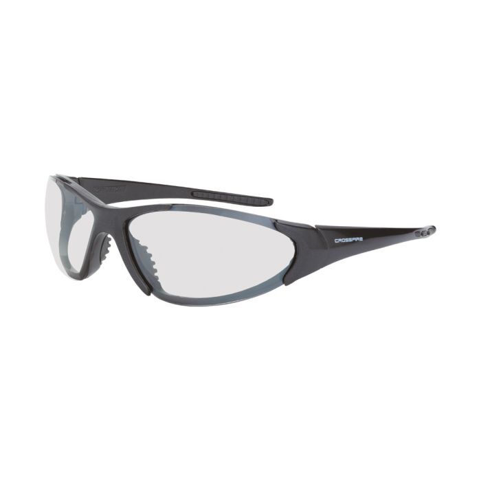 Crossfire Core Premium Safety Eyewear - Shiny Black Frame - Indoor/Outdoor Lens