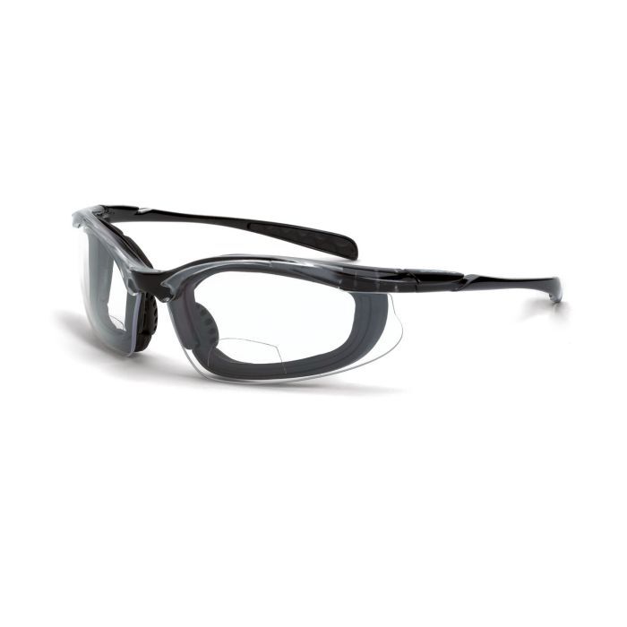 Crossfire Concept Foam Lined Magnifier Safety Eyewear - Crystal Black Frame - Clear Lens - 2.5 Diopter