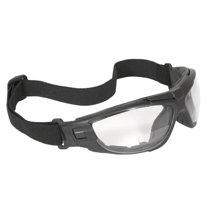 Radians Cuatro™ 4-in-1 Foam Lined Magnifier Safety Eyewear - Black Frame - Clear Anti-Fog Lens - 2.5 Diopter