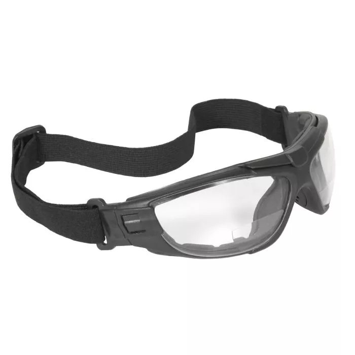 Radians Cuatro™ 4-in-1 Foam Lined Magnifier Safety Eyewear - Black Frame - Clear Anti-Fog Lens - 2.5 Diopter