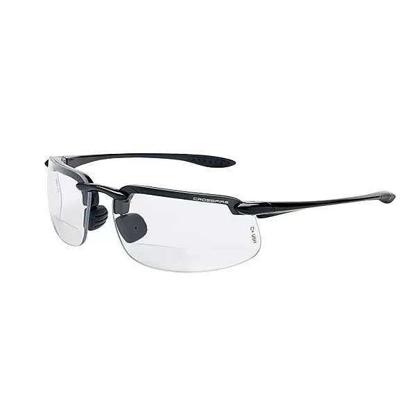 Crossfire ES4 Magnifier Safety Eyewear - Pearl Gray Frame - Clear Lens - 2.0 Diopter