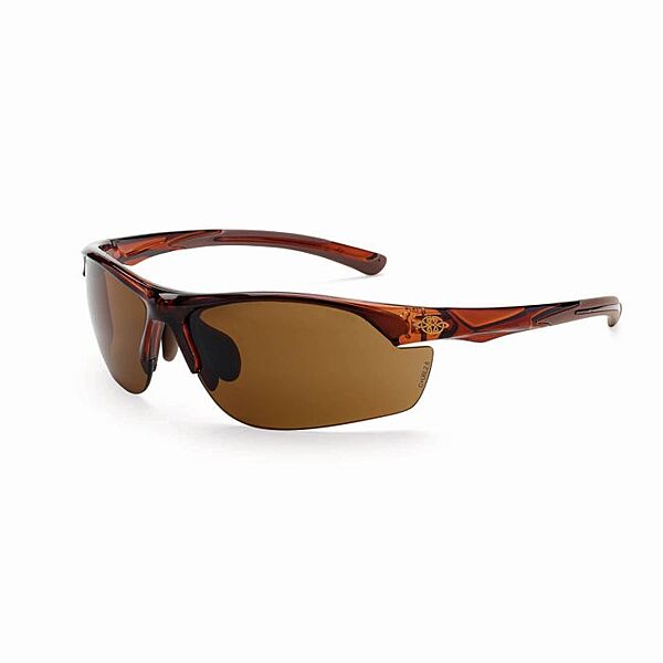 Crossfire AR3 Premium Safety Eyewear - Crystal Brown Frame - Super Dark Brown Lens